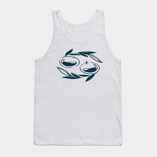 green blue floral cancer zodiac sign Tank Top